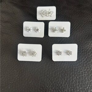 Set of 5 Flower Stud Earring Set